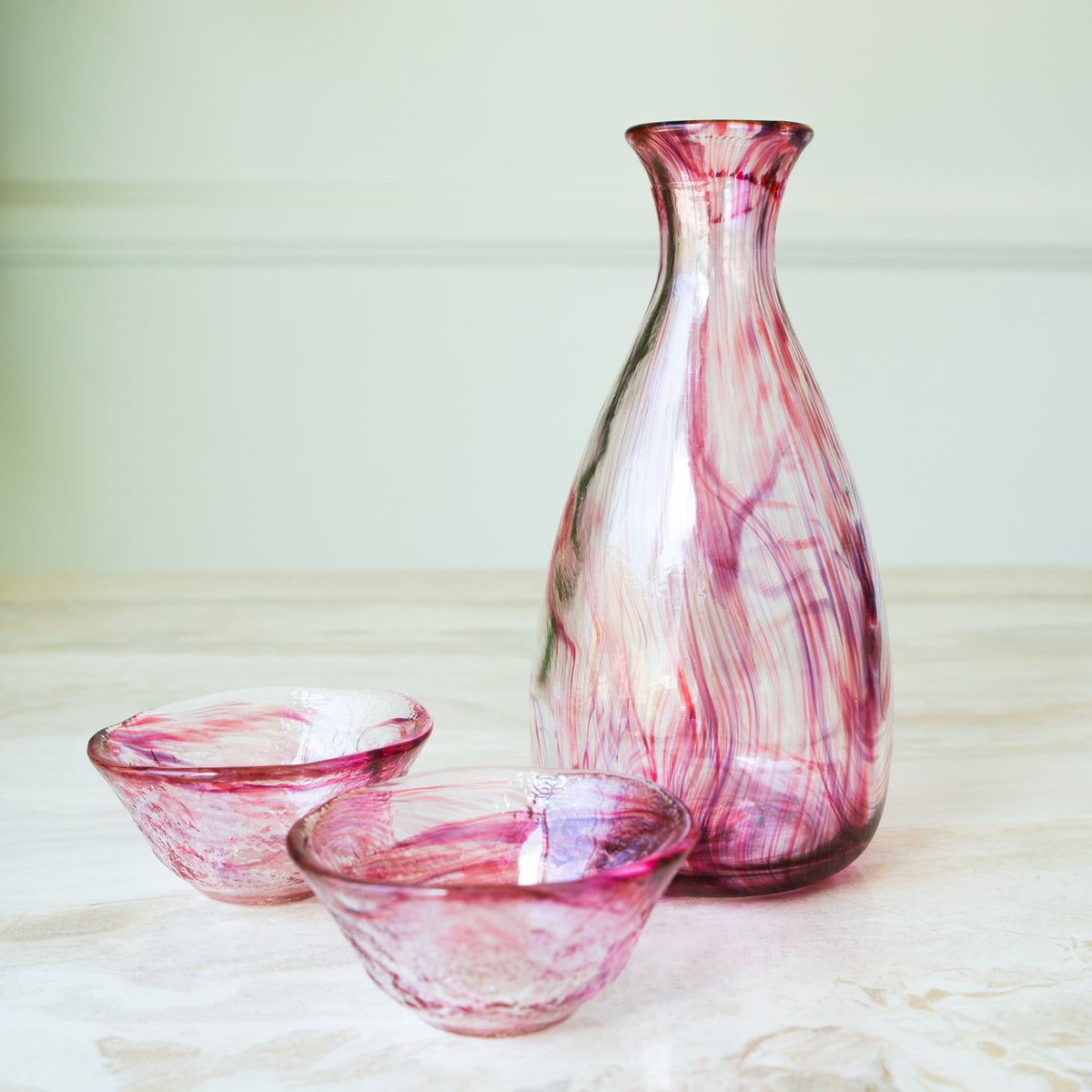 Red Cold Sake Wa Glass Set SAKE.treat Premium Made in Japan Sake