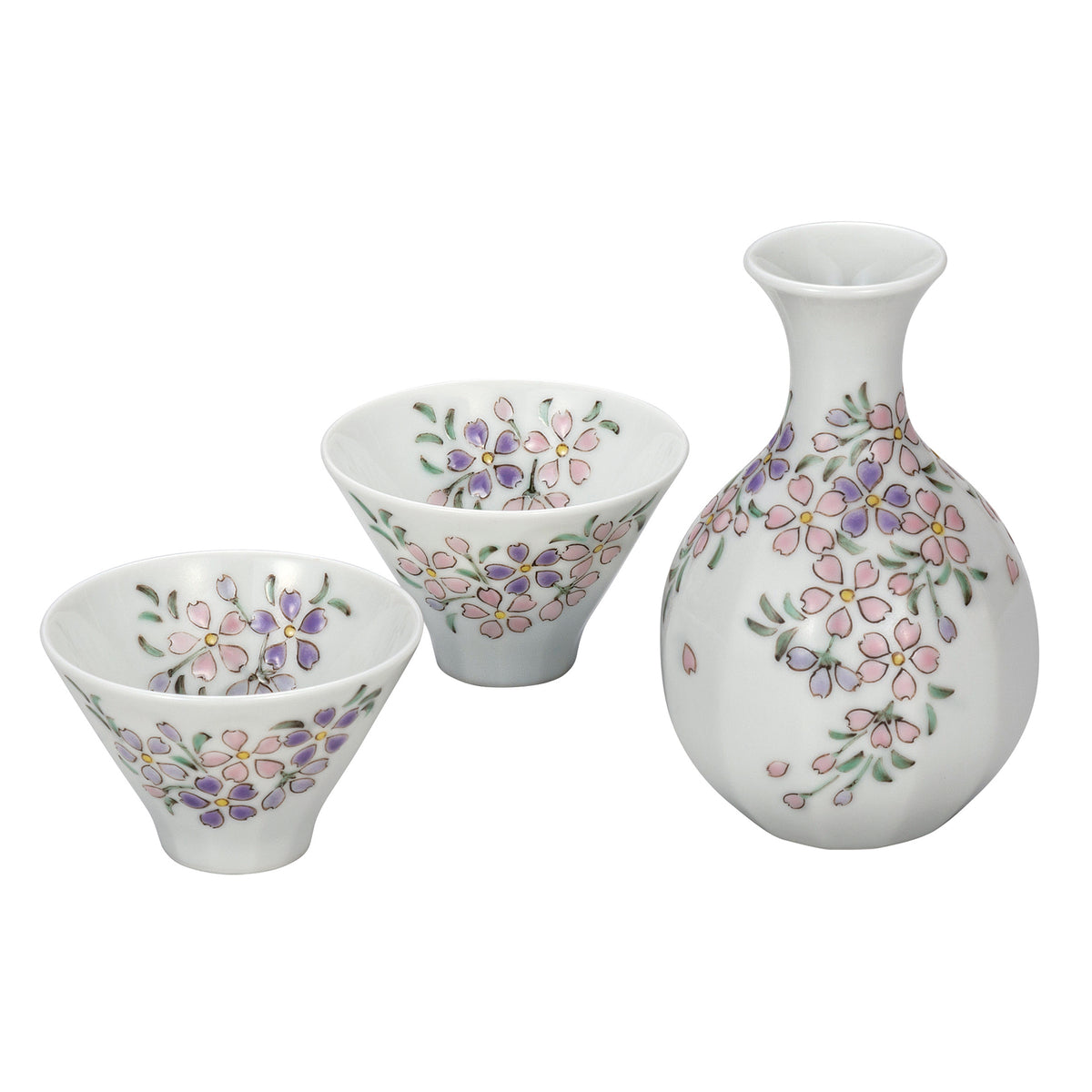 Cherry Blossom Kutani Ware Sake Set SAKE.treat Premium Made in Japan Sake Sets, Donabe and